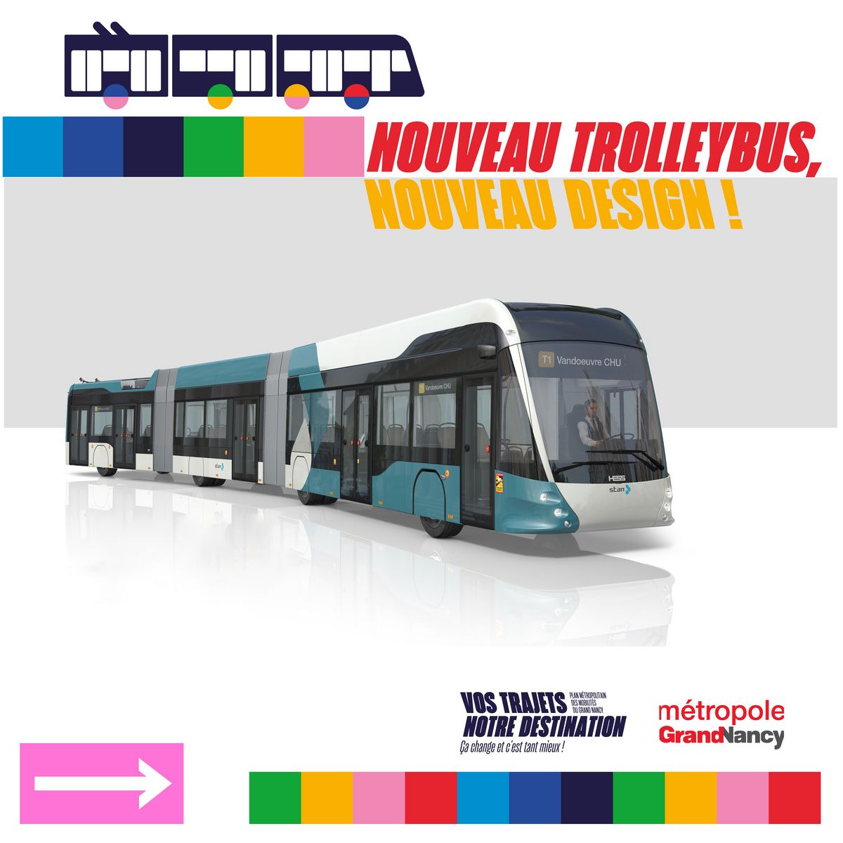 La vie en bleu l'identité du nouveau trolleybus a été choisie par les