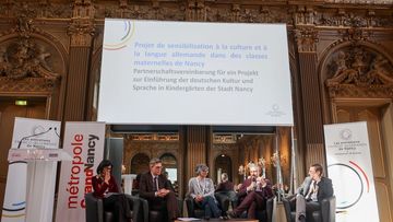 Présentation du projet de sensibilisation à la culture et à la langue allemande dans des classes maternelles de Nancy, en présence de Richard Laganier, recteur de l'Académie Nancy-Metz