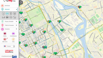 Les itinéraires cyclables via G-Ny